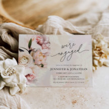 Blauer Rosa florale Engagement Party