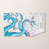 Blauer Rosa gebleichte Tentakeln Tinte Badhandtuch Set (Handtuch)