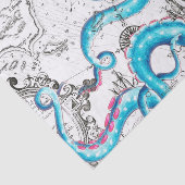 Blauer Rosa gebleichte Tentakeln Tinte Seidenpapier (Ausschnitt)