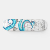 Blauer Rosa gebleichte Tentakeln Tinte Skateboard (Horizontal)