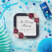 Blauer Rosa Gedenkfeier Pappteller (Party)