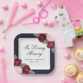 Blauer Rosa Gedenkfeier Pappteller (Party)