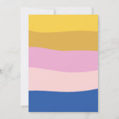 Blauer Rosa Gelb Niedliche Retro Baby Dusche Einladung (Rückseite)