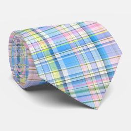 Blauer Rosa Gelb Welpe Madras Krawatte