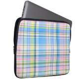 Blauer Rosa Gelb Welpe Madras Laptopschutzhülle (Vorne Rechts)