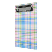 Blauer Rosa Gelb Welpe Madras Mini Klemmbrett (Gewinkelt2)