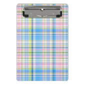 Blauer Rosa Gelb Welpe Madras Mini Klemmbrett (Vorderseite)