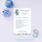 Blauer Rosa Gelbe Blütenschere Friseur Salon Flyer (Einzeln)