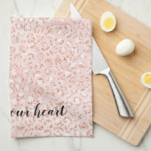 Blauer Rosa Glitzer Leopard                Geschirrtuch (Viertel Falte)