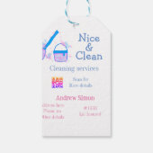 Blauer rosa Glitzer sauberer Mopp Name q r b Geschenkanhänger (Rückseite)