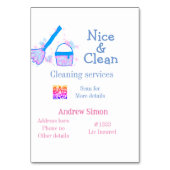 Blauer rosa Glitzer sauberer Mopp Name q r b Tischnummer (Rückseite)