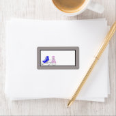 Blauer/rosa Hochzeitspostanschrift Adressaufkleber (Insitu)