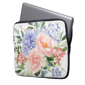 Blauer Rosa Hydrangea Blume Spring Floral Laptopschutzhülle (Vorderseite Links)