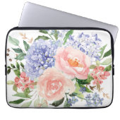 Blauer Rosa Hydrangea Blume Spring Floral Laptopschutzhülle (Vorderseite)