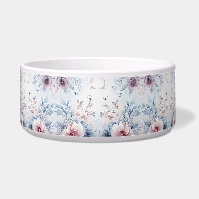 Blauer Rosa Keramik Pet Bowl Napf (Vorderseite)