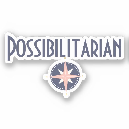 Blauer rosa Kompass möglicher Job Titel Aufkleber (Vorderseite)