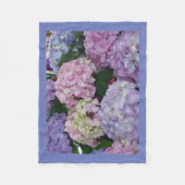 Blauer rosa lila Hydrangea Fleecedecke (Vorderseite)