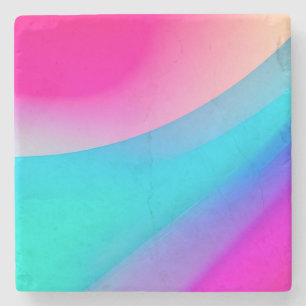 Blauer rosa Ombre-Wasserfarbe abstrakte Pastellfar Steinuntersetzer
