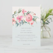 Blauer Rosa Orchid Hochzeit der Flora Einladung (Stehend Vorderseite)