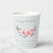 Blauer Rosa Orchid Hochzeit der Flora Pappbecher (Rückseite)