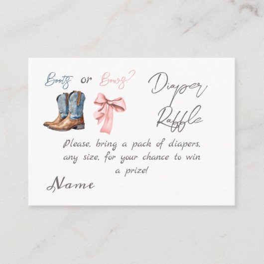 Blauer rosa Party-Aufdeckungskalender für Stiefel Begleitkarte (Vorderseite)