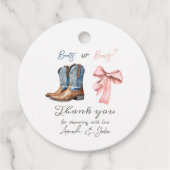 Blauer rosa Party für Stiefel oder Bows Geschenkanhänger (Vorderseite)