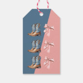 Blauer rosa Party für Stiefel oder Bows Geschenkanhänger (Rückseite)