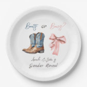 Blauer rosa Party für Stiefel oder Bows Pappteller (Vorderseite)