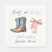 Blauer rosa Party für Stiefel oder Bows Serviette (Vorderseite)