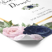 Blauer Rosa Probe Abendessen Begrüßungszeichen Poster (Ecke)