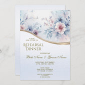 Blauer Rosa Probe Abendessen Einladung (Vorne/Hinten)