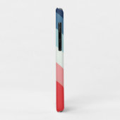 Blauer Rosa Regenbogen Kurven Streifen Monogramm N Case-Mate iPhone Hülle (Hinten/Links)