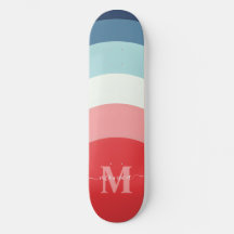 Blauer Rosa Regenbogen Kurven Streifen Monogramm N