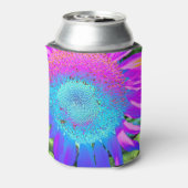 Blauer rosa Retro funky sonngeblümtes Foto Dosenkühler (Kanne Rückseite)