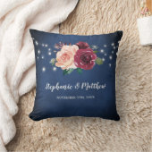 Blauer Rosa Rose Lights Wedding Kissen (Decke)