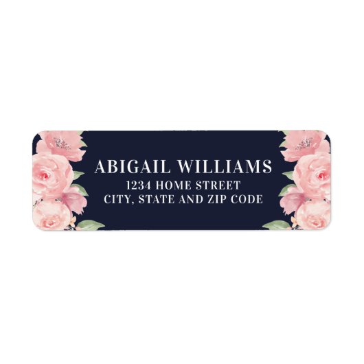 Blauer Rosa Rücksendeadresse (Vorne)