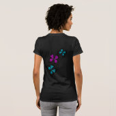 Blauer/rosa/schwarzer Schmetterling/Schmetterlinge T-Shirt (Schwarz voll)