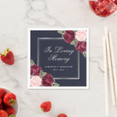 Blauer Rosa Silver Floral Beerdigung Memorial Serviette (Beispiel)