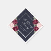 Blauer Rosa Silver Floral Beerdigung Memorial Serviette (Ecke)