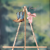 Blauer Rosa Stiefel oder Bows - Gender Reveal Acrylschild (Neutral)