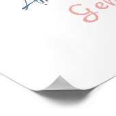 Blauer Rosa Stiefel oder Bows - Gender Reveal Poster (Ecke)