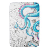 Blauer Rosa Tentacles Tinte Badematte (Vorderseite Vertikal)