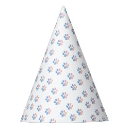 Blauer Rosa- und Gelbpaw-Druck Partyhütchen