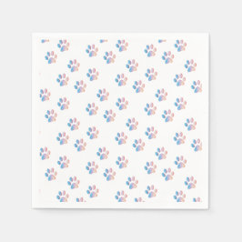 Blauer Rosa- und Gelbpaw-Druck Serviette