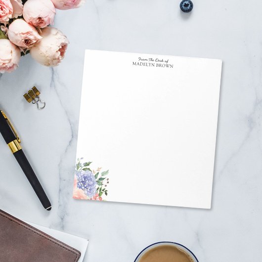 Blauer Rosa Wasserbrand Notizblock