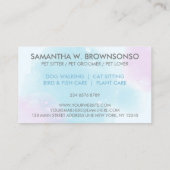 Blauer Rosa Wasserkatzen Hunde Bläschen Pet Groomi Visitenkarte (Rückseite)