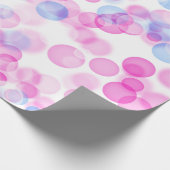 Blauer rosa weiße Bläschen Bokeh-Effekt Geschenkpapier (Ecke)