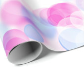 Blauer rosa weiße Bläschen Bokeh-Effekt Geschenkpapier (Rolleneckpunkt)