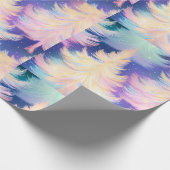 Blauer Rosa Weiße Goldbäume Moderne Weihnachten Geschenkpapier (Ecke)