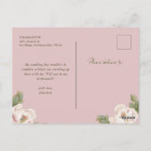 Blauer Rosa wird mein Vorschlag für eine Überbrück Postkarte (Rückseite)